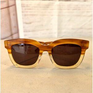 Diff Carson DS-BN39 Desert Sand Sunglasses Womens M Hand Cut Brown Lens NEW